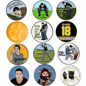 12 counts Funny Happy Gilmore Golf Ball Marker Sets, 10 Different Patterns Styles, Golf Accessories Golf Gifts for Men Golfers Dad Boyfriend Husband Birthday Retirement Fathers Day