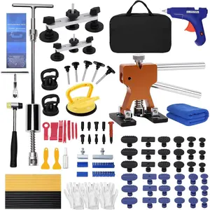 139 count Dent Puller Kit, Paintless Dent Removal Kit for Dent Repair,  Dent Repair Kit with Golden Lifter, Bridge Puller, Slide Hammer T-Bar,  Dent Puller for  Refrigerator Door Ding Repair
