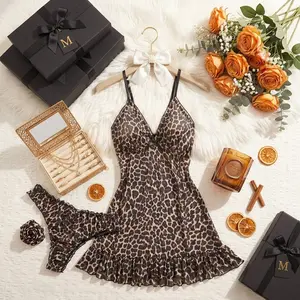 Women's Casual Elegant Sleepwear Set, Polka Dot Pattern, Lightweight Semi-Transparent, Soft and Breathable, Loose Fit, All Seasons, Valentine's Gift