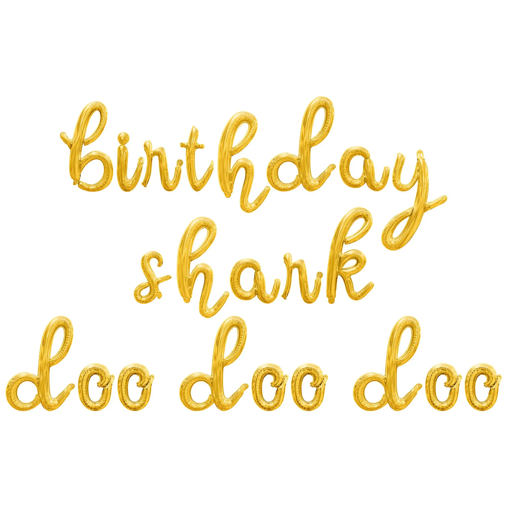 Cursive Script Letter Balloons - BIRTHDAY SHARK DOO DOO DOO 16" Inch Alphabet Letters Foil Mylar Balloon Birthday Party Banner