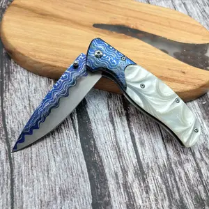 Clean White Handle EDC Knife Stylish Yet Tough Folding Pocket Knife With Clip Your Everyday Carry For Camping Fishing And Hunting A Holiday Gift With Good Looks