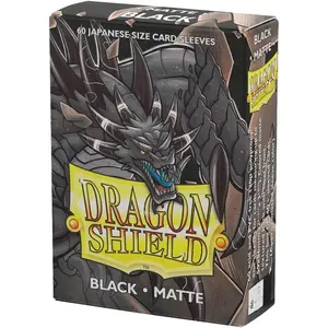 Dragon Shield | Japanese Size Card Matte Sleeves | 60 CT - Smooth & Tough Premium TCG Sleeves - Compatible with Yu-Gi-Oh, Naruto, Cardfight & Vanguard | Black