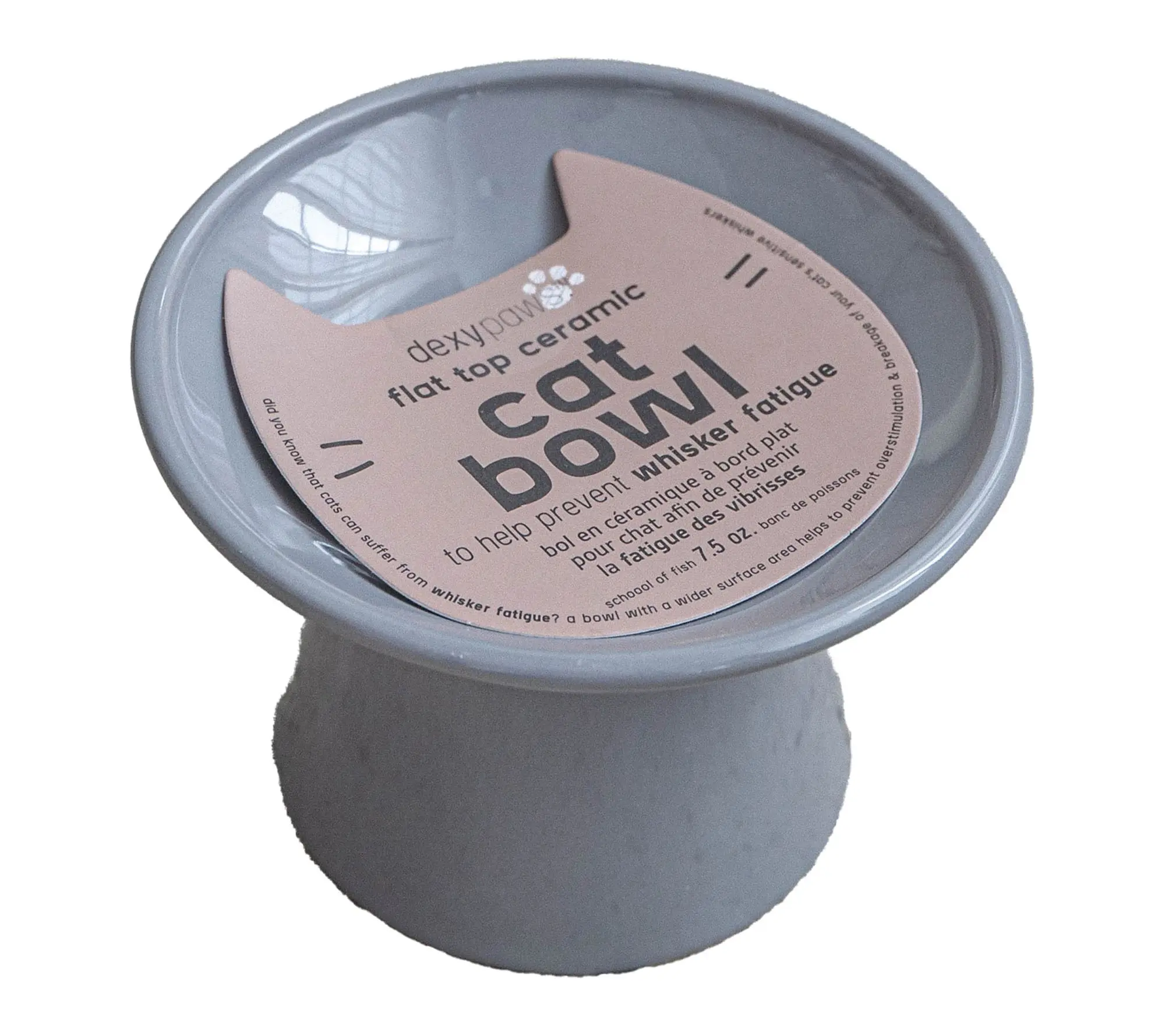Dexypaws Flat Top Ceramic 7.5oz Bowl For Cats Dexypaws Flat Top Ceramic 7.5oz Bowl For Cats