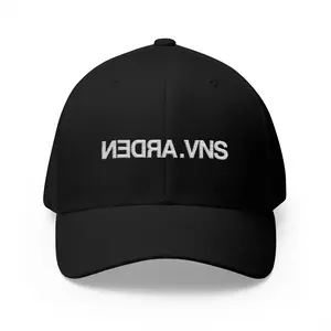 Reverse Cap — Black - Curved Brim Stretch Fit Cap, Structured 6 Panel Baseball Hat, Closed Back Black Unisex