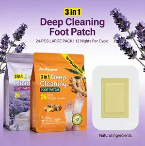 3 in 1 Deep Cleaning Foot Patch 24 PCS Large Pack 12 Nights Per Cycle Natural Ingredients for Relaxation relief stress toxin removal foot detox patch