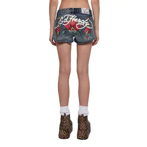Heart Dagger Denim Shorts