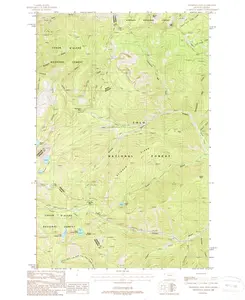 Thompson Pass Montana USGS Topographic Quadrangle Map, 1988, 1:24000