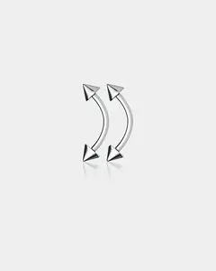14G 2PCS Spike Internally Threaded Titanium Eyebrow Ring