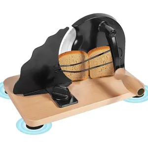 Manual Bread Slicer for Homemade Sourdough with Hand Crank, Thickness Bread Slicing Guide, Stainless Sourdough Even Slices for Loaf, Sandwich, Black