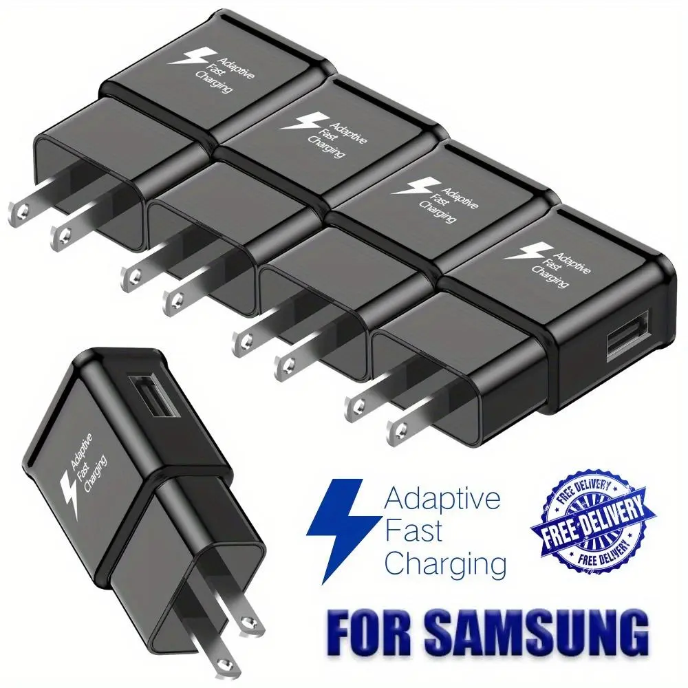 5-Pcs Adaptive Fast Charger Wall Plug USB Cellphone Electronic Accessories - AFC Fast-Charging for Samsung S23, S22, S21 Smartphones, Mobile Devices with Manufacturer Warranty