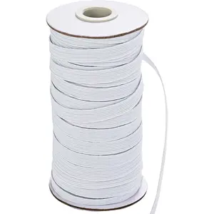 Elastic Band for Sewing, 3/8 Inch 50 Yards White Knit Elastic Bands High Elastic Cord for Sewing Waistband and Pants