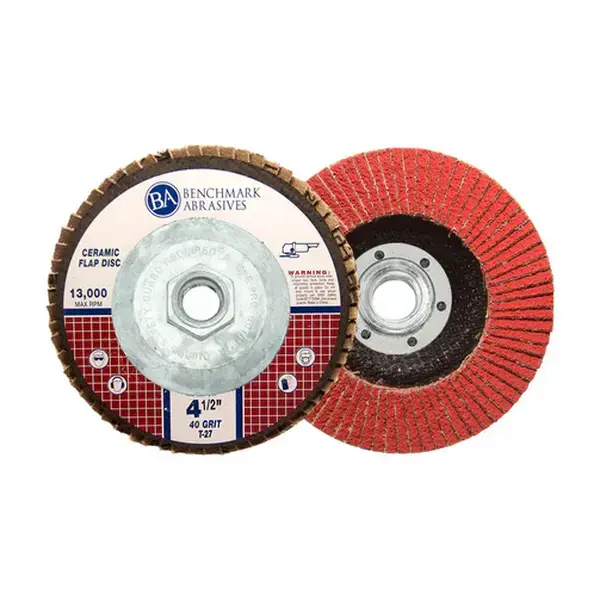 T27 Flat Face Ceramic Flap Disc, 4-1/2" x 5/8”-11, 1 Piece Abrasive Attachments for Hand Tools Cutting Applications