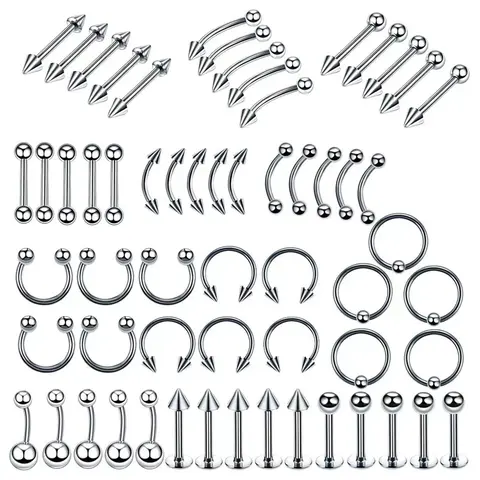 Stainless Steel Mixed Style Body Piercing Jewelry, Piercing Jewelry for Party, Daily Clothing Decor, Jewelry for Birthday Gift, Belly Button Jewelry, Septum Ring, Nose Rings Studs, Stainless Steel Noserings