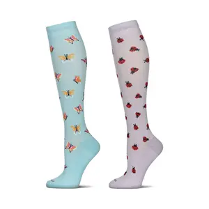 Memoi Women's Novelty Set of 2 Compression Knee-High Socks