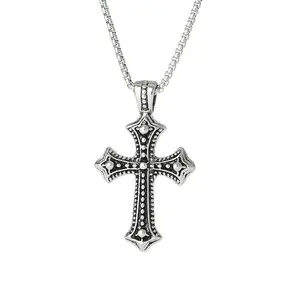 Gothic Cross Necklace – Stainless Steel Faith Pendant | Forgiveness Symbol