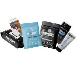 Ballboyz FULL BODY Clear Skin Kit for Athletes – Face & Body Scrub, Deodorant, Moisturizer, Wipes & Patches – Removes Sweat, Oil & Dirt from Sports Gear – Natural Ingredients for Fresh, Healthy Skin