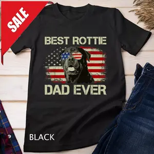 Mens Best Rottie Dad Ever Tshirt Rottweiler American Flag Gift Unisex T-shirt
