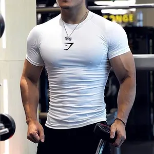 Men’s Compression Gym T-Shirt Muscle Fit Quick Dry Stretch Workout Tee
