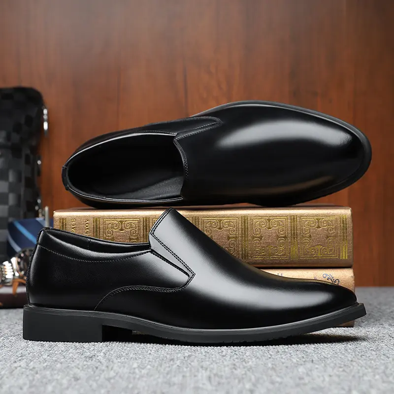 Brand Bdhjydb Men'S All-Season Slip-On Loafers - Glossy Formal & Casual Shoes with Elastic Collar, Non-Slip Rubber Sole, Breathable Microfiber Upper & Cushioned Insole, Office, Everyday - All-season Business & Casual Footwear, Office Footwear, Sleek Shoe
