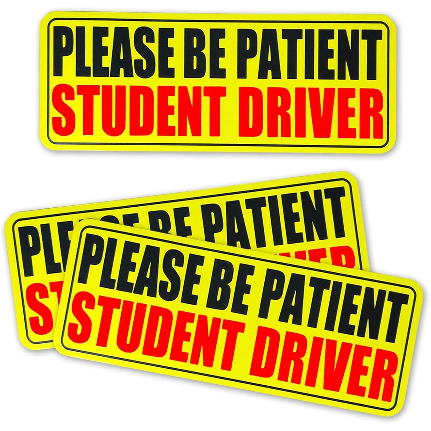 3-Pack Student Driver Magnetic Reflective Bumper Stickers - Safety Warning Car Stickers, Water-Resistant Reusable, Universal for Vehicles Small Cars to Large Trucks, Boost Visibility, Prevent Tailgating, Avoid Tailgating, Easily Attract Attention