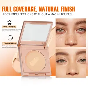 Color Correcting Under Eye Concealer, Dark Circle Brightening Concealer with Built-In Brush, Moisturizing Under Eye Corrector for Women