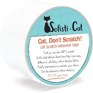 Sofisti-Cat Training Tape, Cat Tape for Furniture, Scratch Deterrent Keep Cats from Scratching Furniture with Our Double -Sided Repellent, 2.5" x 15' Roll(Costume Sets)
