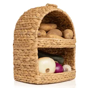 ERALEN onion potato storage basket- Onion basket for kitchen, vegetable basket, Potato basket, Garlic storage-Housewarming Gift- kitchen countertop organizer