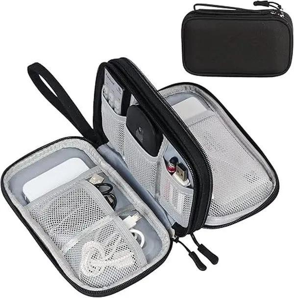 Electronics Accessories Organizer Pouch Bag, Travel Universal Organizer for Cable, Charger, Phone, SD Card, Business Travel Gadget Bag
