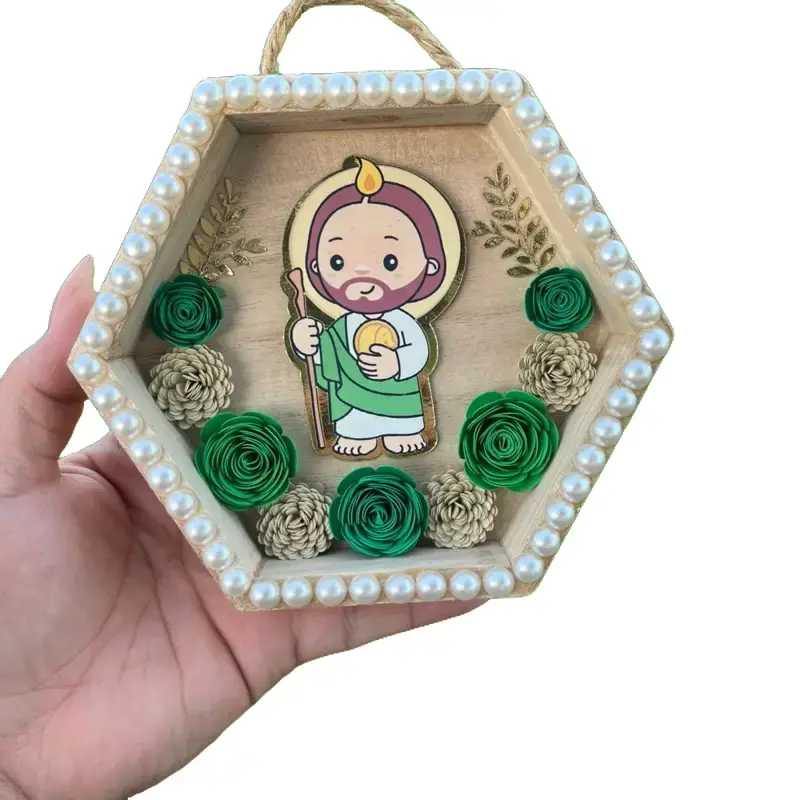 San Judas Tadeo mini shadowbox 5x5” Decor Frames Gift Photo