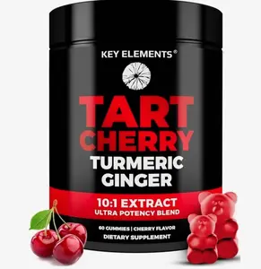 [Ultra Strength] Tart Cherry Gummies Extract with Turmeric & Ginger - Natural Tart Cherry Supplement for Uric Acid Cleanse Support & Recovery Gummies