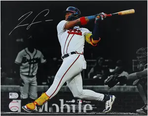 Ronald Acua Jr. Atlanta Braves Autographed 11" x 14" Hitting Spotlight Photograph - Fanatics Authentic Certified