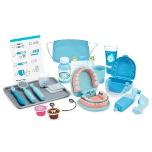 Super Smile Dentist Kit with Pretend Play Teeth and Dental Accessories, 25-Piece Educational Toy Set for Kids Role Play and Imaginative Fun
