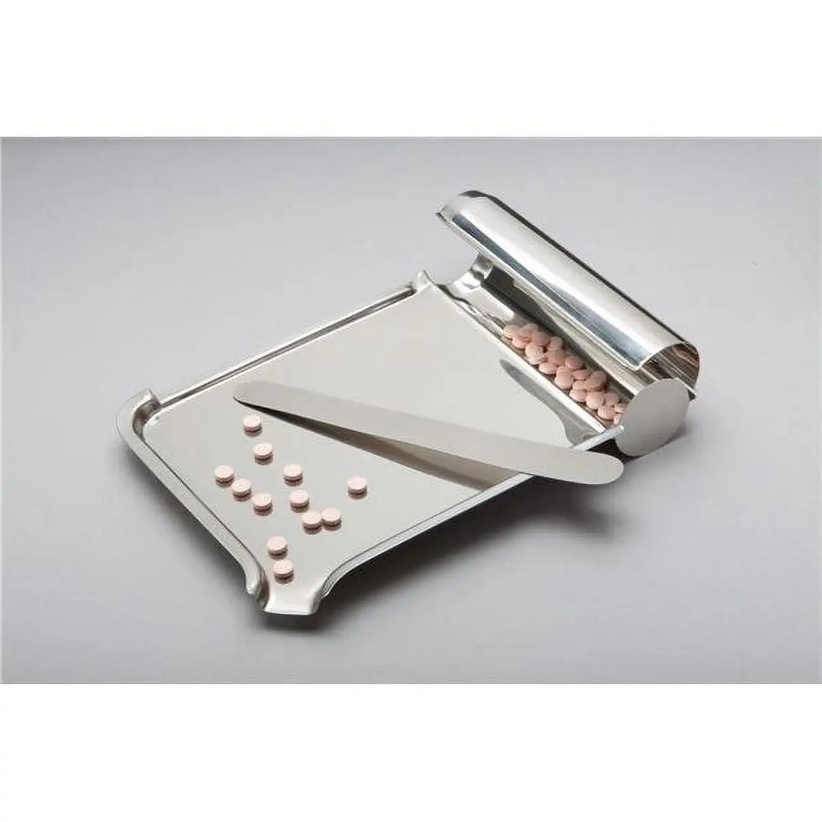 212 MAIN Stainless Steel Pill Count Dish & Spatula - Bacteria-Free Medicine Organizer, Household Pill Organizer Accessory