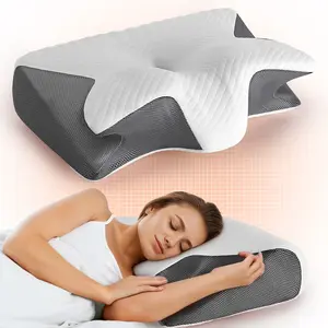 memory foam pillow, sleep pillow, neck pillow, deal for side sleepers. Perfect for summer, makes a great gift for birthdays, Christmas and Halloween. sleek bed pillow offers ultimate comfort—soft, ergonomic neck support that lets Supportive Memory Foam