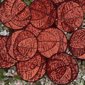 Basketball Sequin Patch - 5”