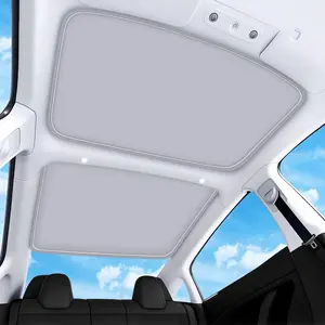 2026 Upgraded for Tesla Model 3 Accessories Sunshade Roof [No Sag, Ice-Crystal Cooling Coatings] Heat Insulation Glass Roof Sun Shade for Tesla Model 3 Accessories 2022-2026 Gray