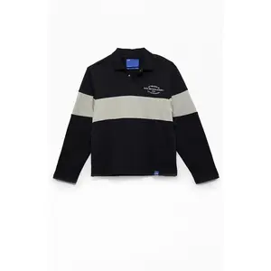 A.R.C. Men's Black Rugby Long Sleeve Polo Shirt