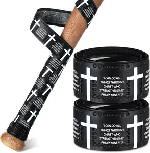 2 count Baseball Bat Grip Tapes, Faith  Bat Grip Tape, 1.1mm Precut Full Adhesive Baseball Wrist Tape, Scripture Designs Non-Slip Religious Baseballs Grips Tapes