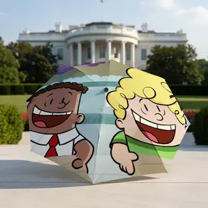 Captain Underpants Cartoon Theme Umbrella, portable and foldable design, 8 ribs, a casual accessory for Halloween, Christmas, and birthday gifts. Y251203027