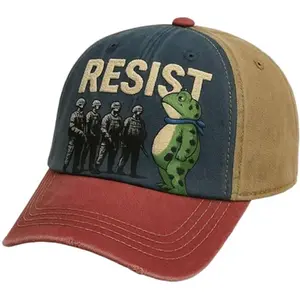 Frog Resists Washed Cotton Hat for Men Vintage Dad Hat Retro Print Soft Top Baseball Cap