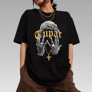 Vintage 2 Pac Graphic Tee, Unisex Cotton Rapper Shirt, Hip Hop 90s Legends Shirt, Rapper Merch Gift For Fan