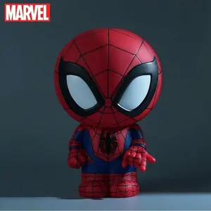 1PC Marvel Officially licensed SpiderMan PVC Money Bank Piggy Coin Box Superhero Savings Collectible Gift for Fans Home Decor Novelty Character Design Plastic Spidey Themed Storage Container Anniversary Gifts for Friends Boyfriends