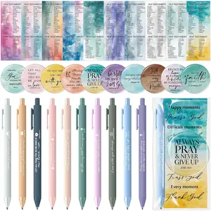 30 Sets Christian Gifts Bulk for Woman History Month Verses Ballpoint Pens Bookmark Religious Compact Mirrors for Mother's Day Teacher Birthday School(Watercolor Style)
