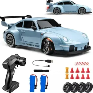 2.4GHz high-speed remote control drift car, 1:24 ratio four-wheel drive, with LED lights and dual batteries. Dual mode racing. Remote drifting pickup truck, high-speed remote control car, ideal gift for Easter and birthdays, super cool boy toy.