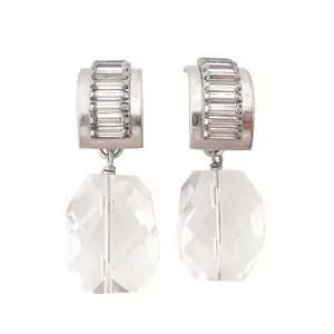 Rhinestone baguette earrings
