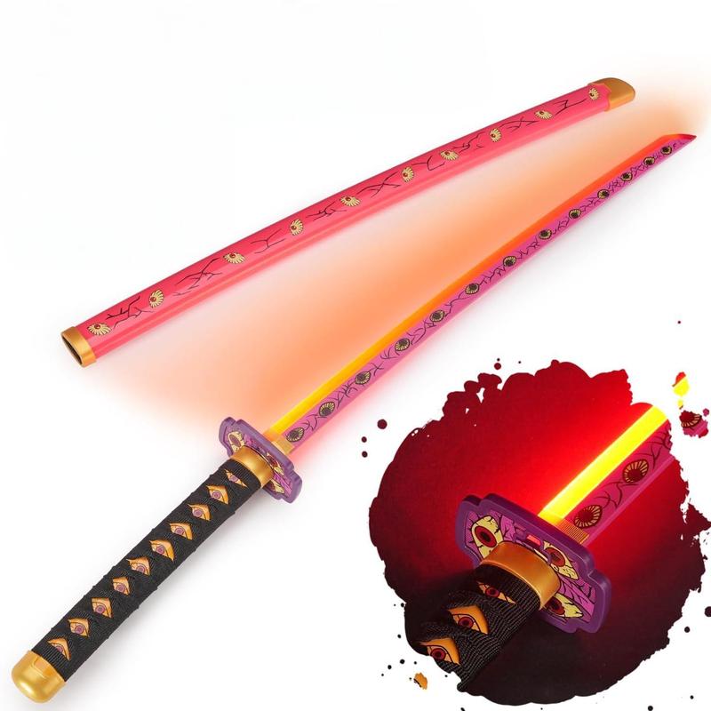Swords Republic Light-Up Demon Slayer Katana 41 Inch Collectible Gift with Rechargeable USB Lightsaber Retractable Neopixel Lightsaber & Supplier Warranty