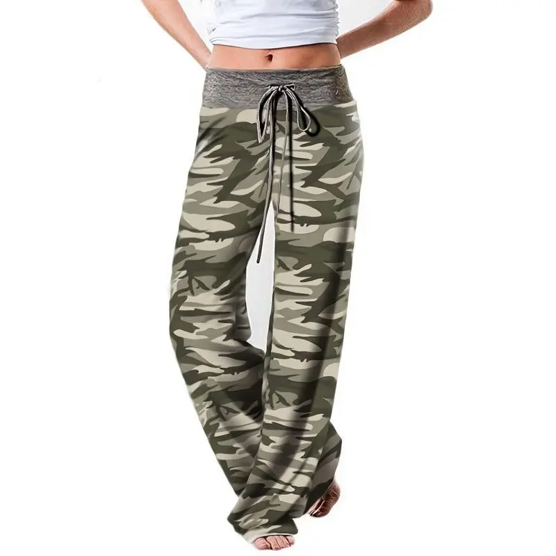 Stretchy loose fit wide leg yoga pants-fashion women's casual drawstring lounge pants pajama Stretchy loose fit wide leg yoga pants-fashion women's casual drawstring lounge pants pajama