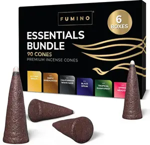 FUMINO INSENCE Essentials Bundle 90 Cones - Premium Incense Cones with FUMINO Essence & INSENCE Aroma for Distinctive Scent Perfect for Everyday & Special Occasions
