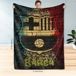 Football Club Pattern Blanket, Soft Throw Blanket, Portable Throw Blanket, Cozy Throw Blanket, Warm Napping Blanket for Home Office Travel Camping Outdoor, Gift for Soccer Lovers