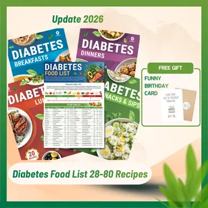 [Gifts] Diabetes Food List Charts & Meal Planner (80+ Recipes) | Laminated Diabetes Diet Plan for Type 1 & Type 2 | Foods to Eat & Avoid with Serving Size, GI, Net Carbs & Calories